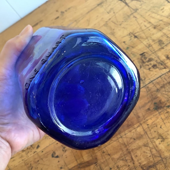 Brookfield Baby Top Bottle Blue Glass 9.75
