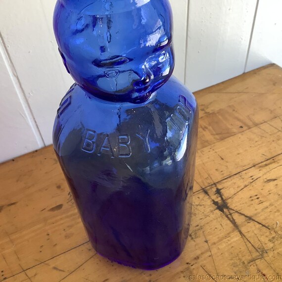 Brookfield Baby Top Bottle Blue Glass 9.75