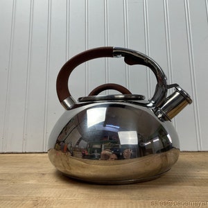 Vintage Brandani Stainless Steel Italian Tea Kettle Soft Touch Faux Wood Handle Etsy UK