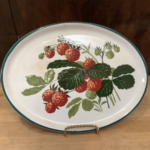 Verse aardbeien Villeroy Boch vintage porseleinen schaal Yorkshire Ware 11,75
