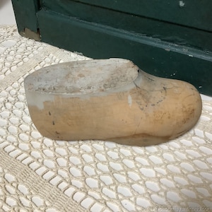 Antique European Shoe Mold Child&#39;s Shoe Hand Written Marks Solid Wood