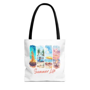 Watercolor Summer Beach Tote Stylish AOP Tote Bag for Women and Brides Perfect Summer Accessories and Beach Party Gift