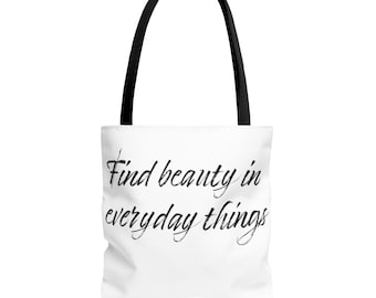 Bolsa de mano inspiradora, bolsa motivacional, artículos esenciales para el día a día, regalo para ella, bolsa ecológica