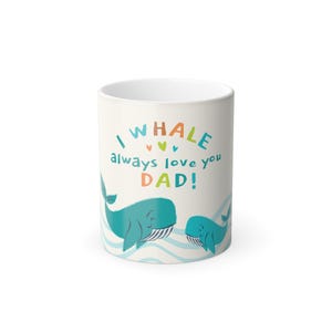 Farbmorphende Tasse, 11 Unzen - Glückliche Vatertagstasse, Geschenk für Papa, wärmeempfindliche Kaffeetasse, Vatertagsgeschenk, Farbwechseltasse