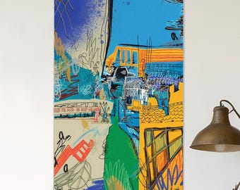 Custom Abstract Graffiti Metal Sign, Urban Street Art Wall Decoration, Colorful Modern Painting Tin Sign, Studio Apartment Office Sign Gifts