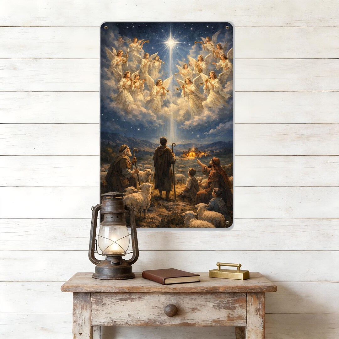 Angelic Choir Metal Sign,star of Bethlehem Sign,religious Art,shepherds ...