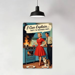Vintage Kitchen Metal Sign, American Family Tin Signs, Cat Element Signs, Humorous Slogan Decor, Personalized Home Tin Decor, Multiple Sizes