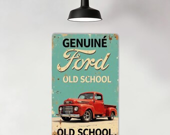 Echtes Ford Metallschild, Old School Pick-Up Blechschild, Vintage Truck Metall, klassisches amerikanisches Auto-Dekor, beunruhigtes ästhetisches Dekor, mehrere Größen