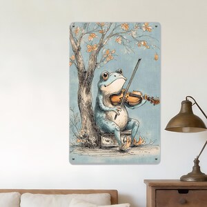 Frog Metal Sign Wall Decor, Minimalist Style Art Sign, Wall Gift Tin Signs, Funny Illustration Sign, Personalized Home Decor, Multiple Sizes