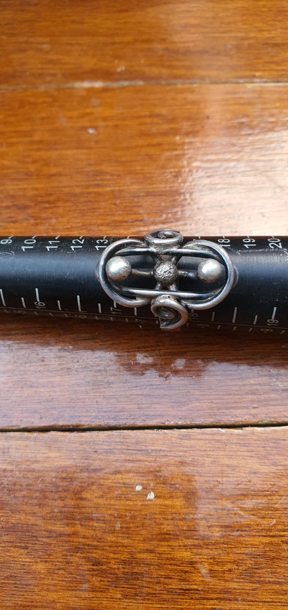 Vintage Sterling Silver Statement Ring – Bold Boh… - image 4