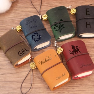 Personalized Leather Pocket Notebook, Handcrafted Mini Travel Journal, Custom Password Keeper, Gift for Writers & Travelers
