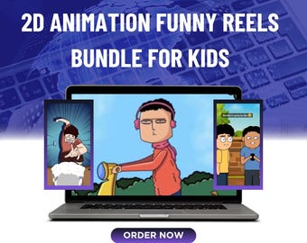 500+ Animated Kids Reels: Funny 2D Videos, Social Media Content (Digital Download)