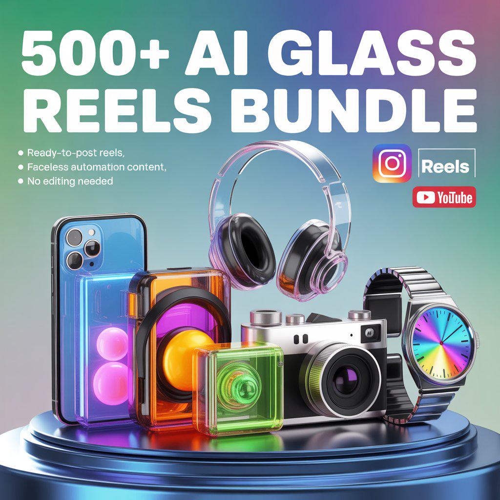 500+ AI Glass ASMR Reels: Viral TikTok & Instagram Videos (Digital Download