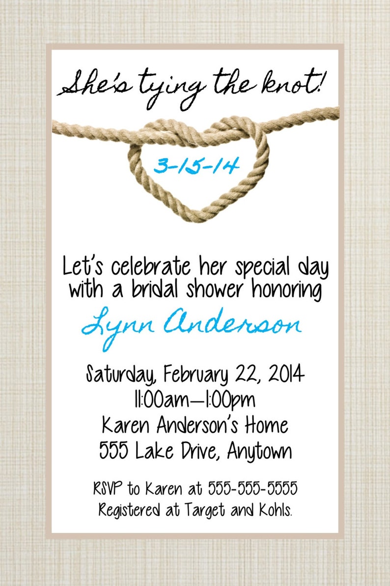 the knot bridal shower registry