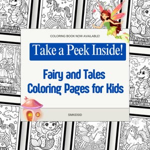 Fairy and Tales Coloring Pages for Kids – 25 Magical Printable Sheets – Fantasy Storybook PDF – Digital Download Activity Book