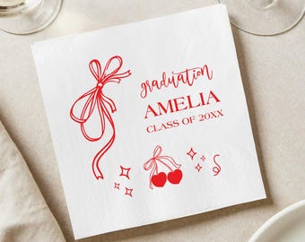 Personalized Graduation Napkins, Class of 2026, Congrats Grad