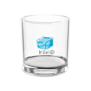 Ice Cube Art Rocks Glass | Hand-Drawn Crayon Design | 10oz Whiskey Glass | Barware Gift | Summer Vibes | Free Shipping