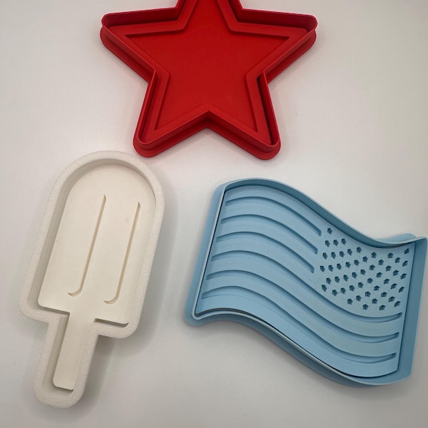 Patriotic Cookie Cutter Set with Stamps