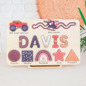 Custom Name Puzzle Wooden Baby Toys,Baby Shower Gift,Toddler Name Puzzle,Toddler Gift,Personalized Baby