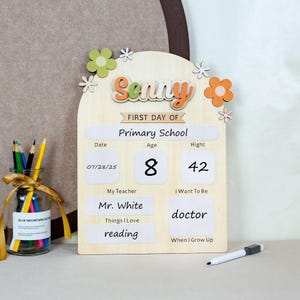 First And Last Day School Sign, Back To School Photo Prop，First Day Of School Sign, Custom interchangeable Board, Back To School Sign