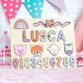 Customized Name Puzzles, Wooden Name Puzzles, Name Puzzles with Animals, Montessori Toys, Wooden Toys for Toddlers, Birthday Gifts for Kids product logo