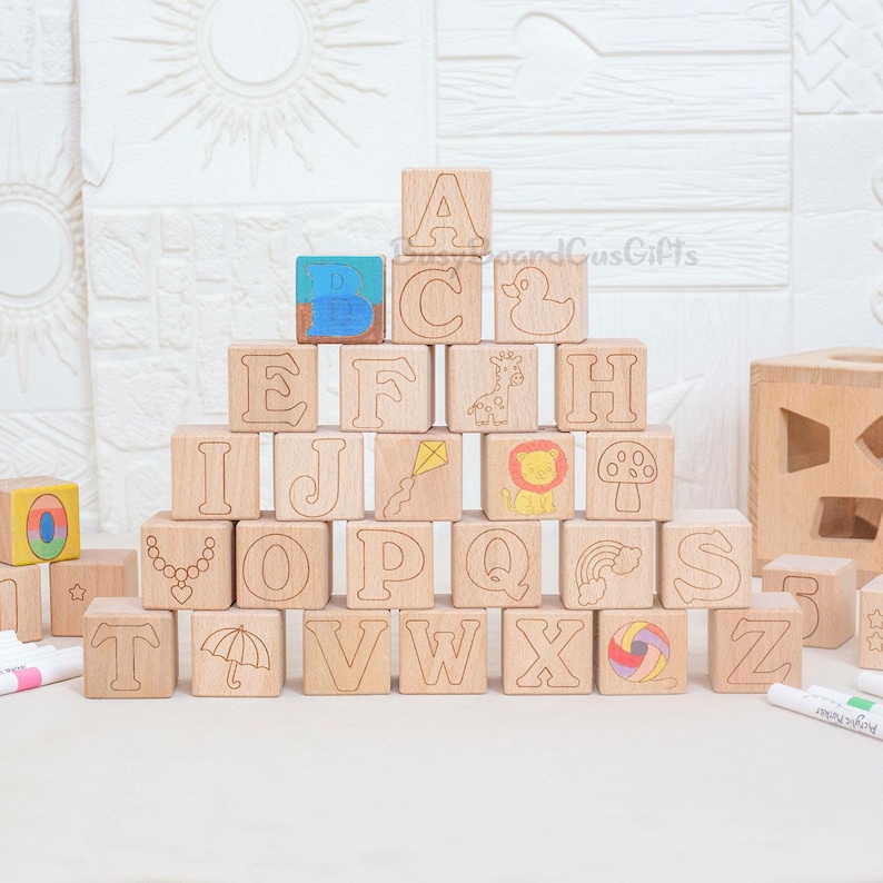 Name Block Letters Personalized Baby Blocks, Nursery Name Block Letters, Painted Wooden ...