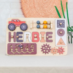 Birthday Gift,Gifts for Baby,Name Puzzle for Toddlers,Baby Name Puzzle,Baby Shower Gift,Personalized Name Puzzle with Pegs for Nursery Decor