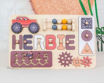 Birthday Gift,Gifts for Baby,Name Puzzle for Toddlers,Baby Name Puzzle,Baby Shower Gift,Personalized Name Puzzle with Pegs for Nursery Decor
