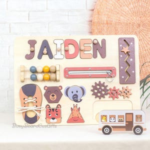 Personalized Name Puzzle for Toddlers,Gift Keepsakes,Montessori Wooden Toy,Custom Baby Gift for 1st Birthday,Busy Board Style Puzzle for Kid