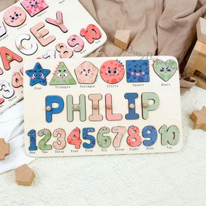 Presentes de 1º aniversário para bebês, presentes personalizados com nomes de bebês, presentes para chá de bebê, brinquedos educativos para crianças, quebra-cabeças com nomes de bebês