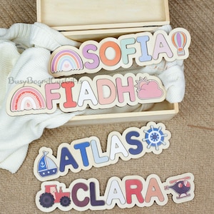 Personalized Newborn Baby Gift,1 Year Old Boy Gift, First Christmas,Wooden Name Puzzle,Nursery Name Sign,Montessori Toddler Toy