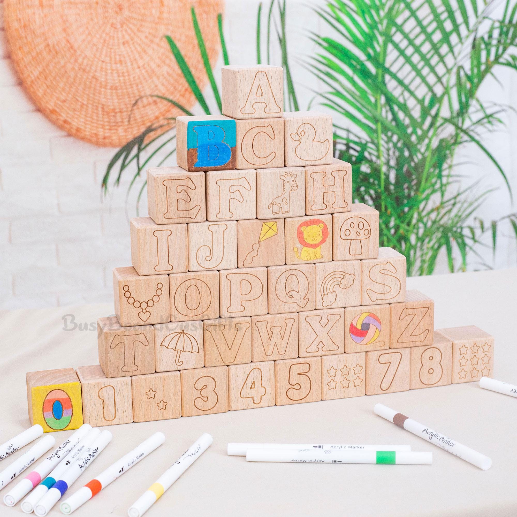 Name Block Letters Personalized Baby Blocks, Nursery Name Block Letters, Painted Wooden ...