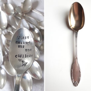 Somptueuse petite cuillère à THÉ or et argent personnalisée avec votre message. image 1