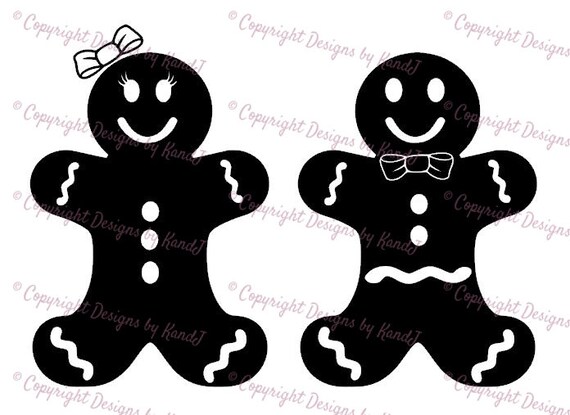 Download Gingerbread Man And Gingerbread Lady Svg Christmas Svg File Etsy