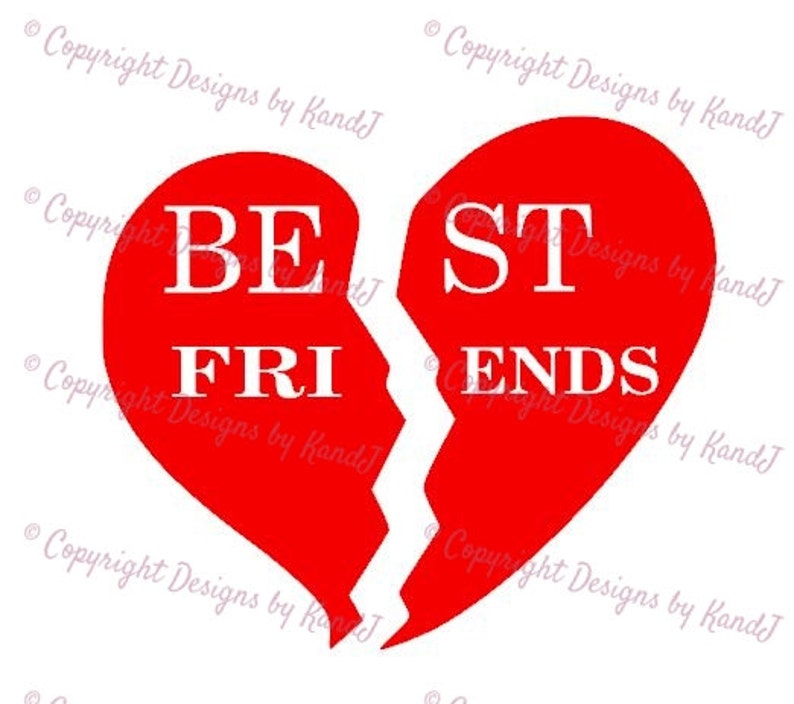 Download Best Friends split Heart SVG Broken Heart svg Valentines Day | Etsy