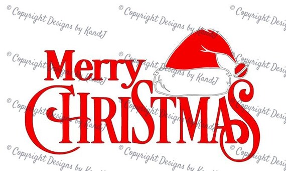 Download Merry Christmas With Santa Hat Svg Christmas Svg File Digital Etsy PSD Mockup Templates
