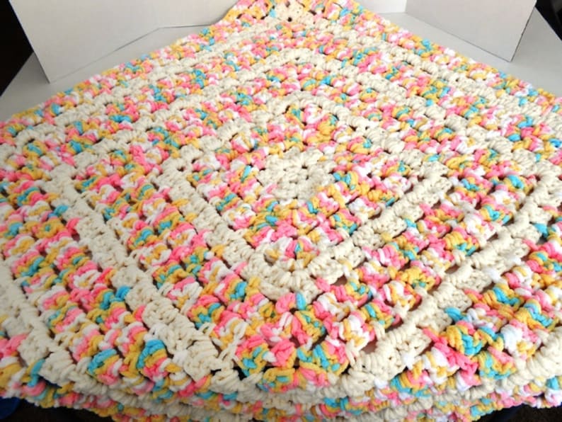 Crochet From the Middle Baby Blanket Multi Color Pitter Patter Etsy