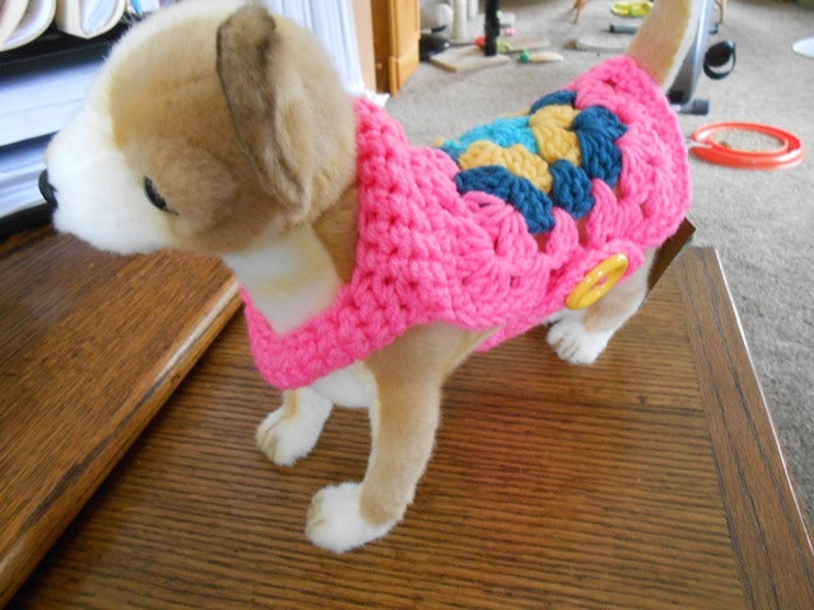 Crochet Granny Square Dog Sweater Easy to Put on Hand Made Etsy