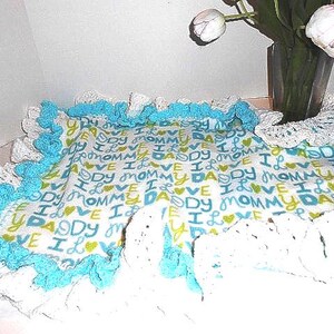 Crochet Ruffled Edging Fleece Blanket kams-store.com