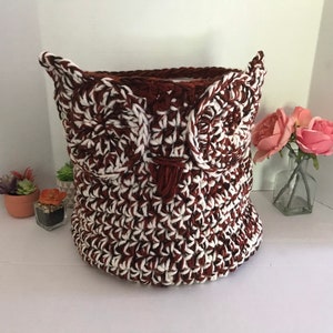 Owl Storage Basket Hand Crochet by kams-store.com