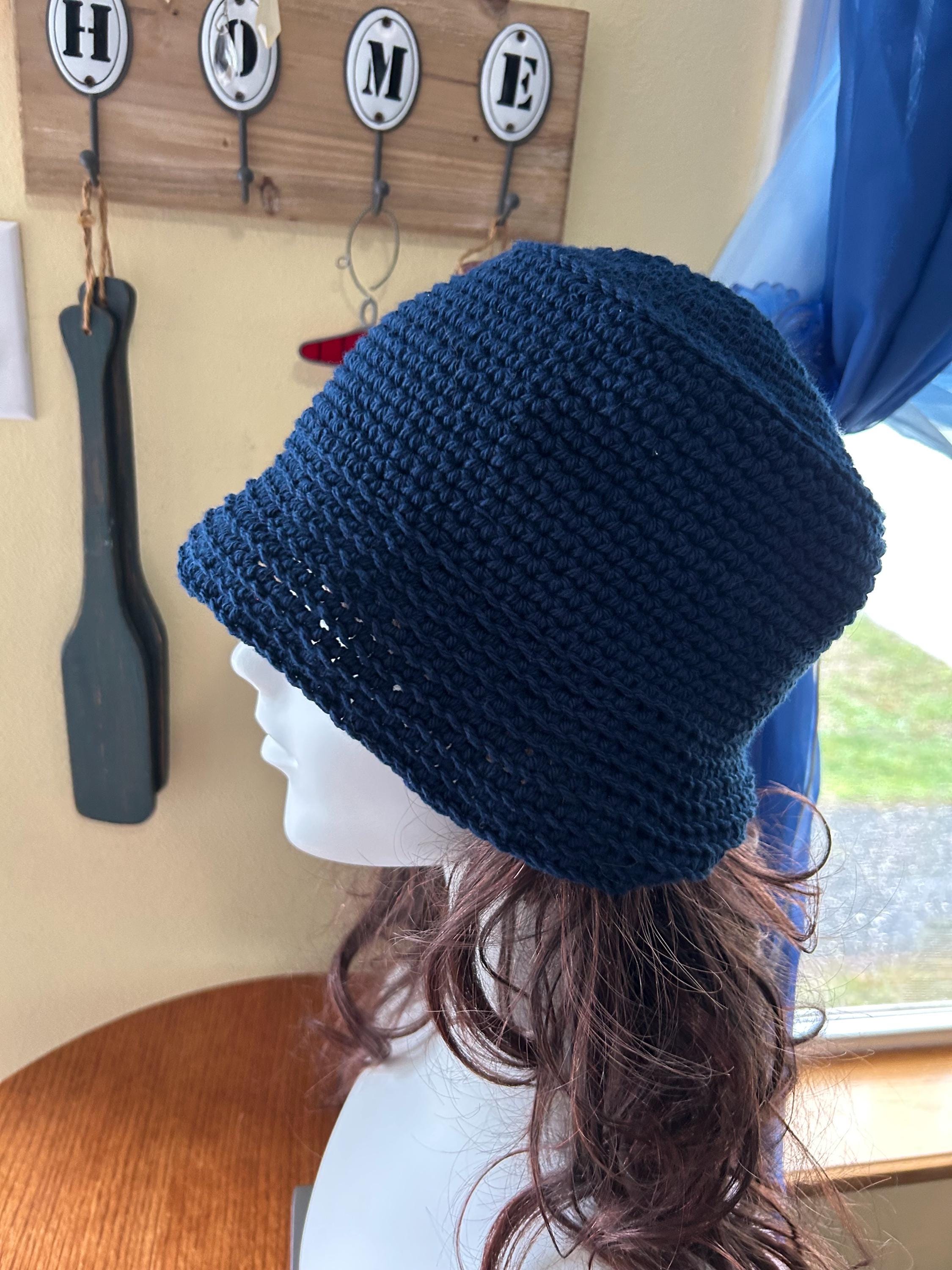 Cotton Crochet Bucket Hat - S/M Handmade crochet bucket hat in cream main image 2