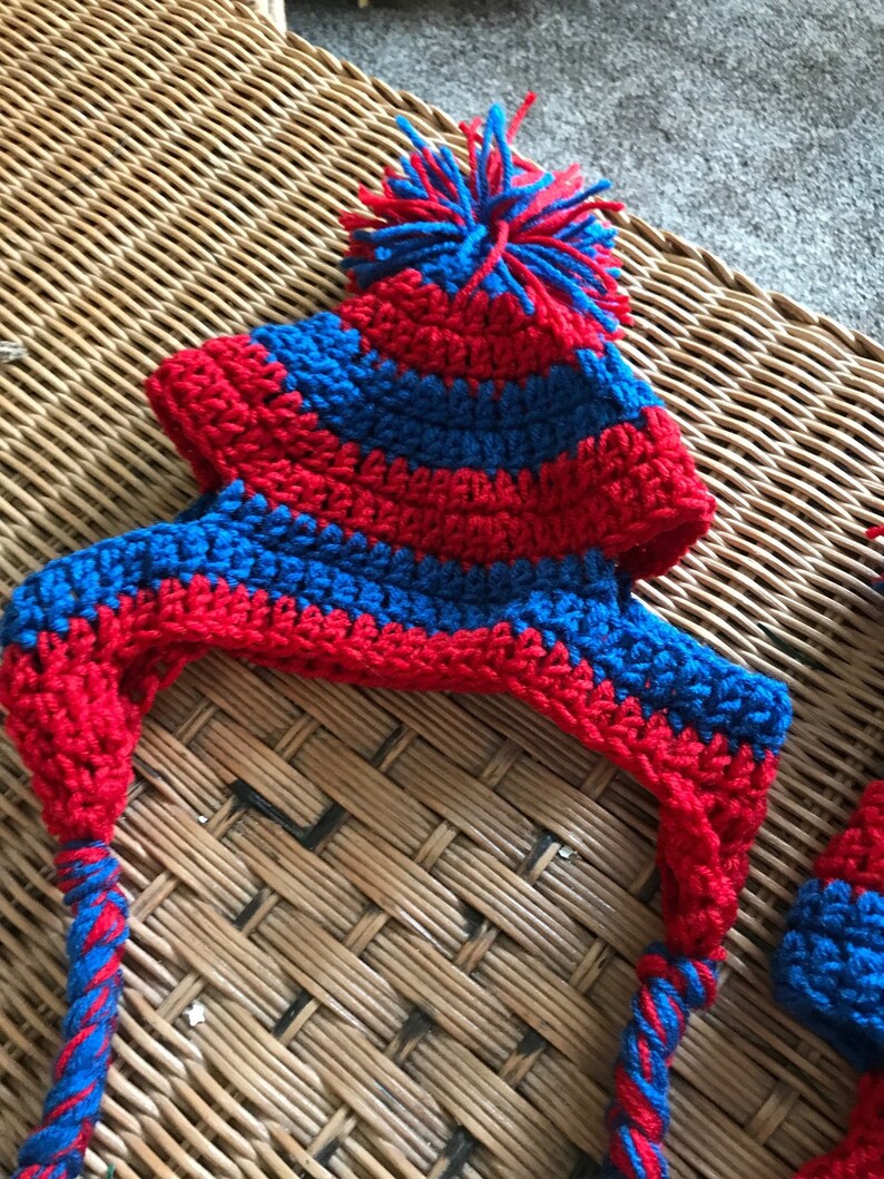Royal Blue and Red Crochet Dog Hats With Matching Owners Hat. Etsy