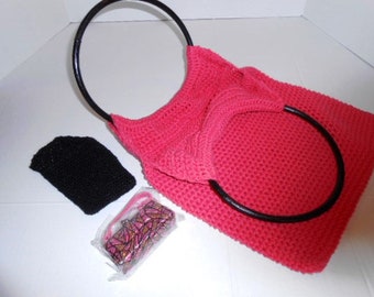 Crochet Bag made with 100% Cotton Yarn 1 Free lipstick purse with purchase by kams-store.com