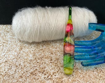 Handmade K/6.50mm Susan Bates Crochet Hook Wood/Acrylic Handle
