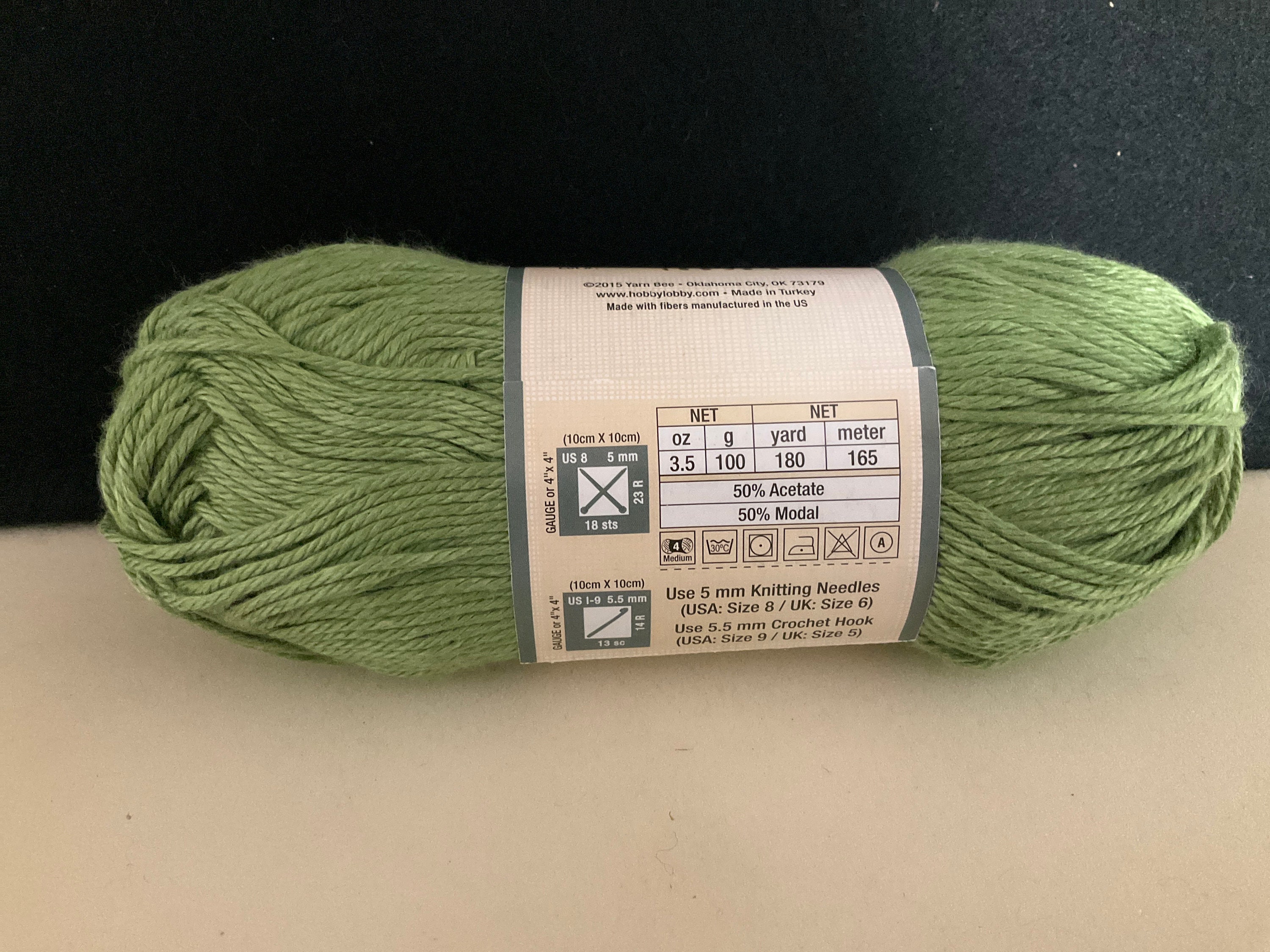 Yarn Bee Stitch 101 50/50 Color Sage Green Lot of 2 Skeins 3.5oz 180yards