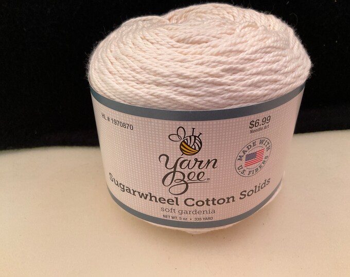 1 Yarn Bee Yarn Sugarwheel Cotton Solids Yarn Color Soft Gardenia Etsy