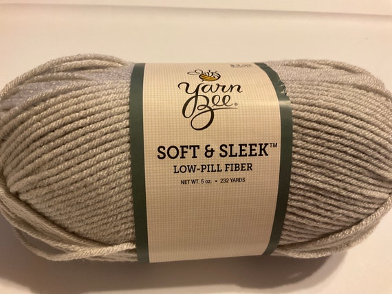 1 Yarn Bee Yarn Soft & Sleek Color Light Gray 