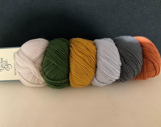 1 Yarn Bee Pigment Fiber Yarn Color Green Thumb Etsy