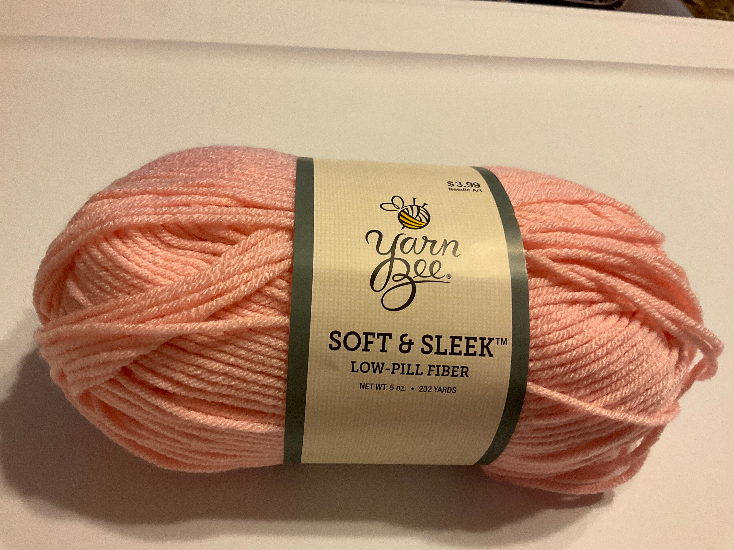 1 Yarn Bee Yarn Soft & Sleek Color Soft Pink 