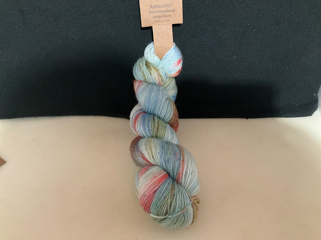 1 Yarn Bee Authentic Handdyed Blend Color Indigo Desert Etsy